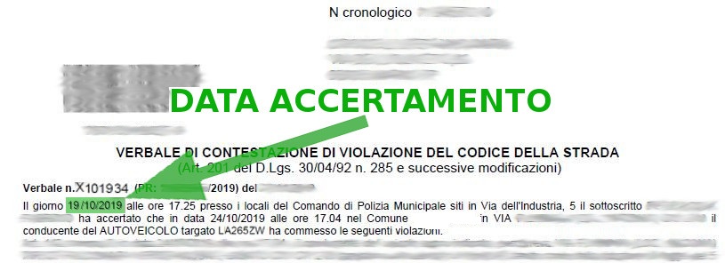 Immagine che descrive come recuperare la data